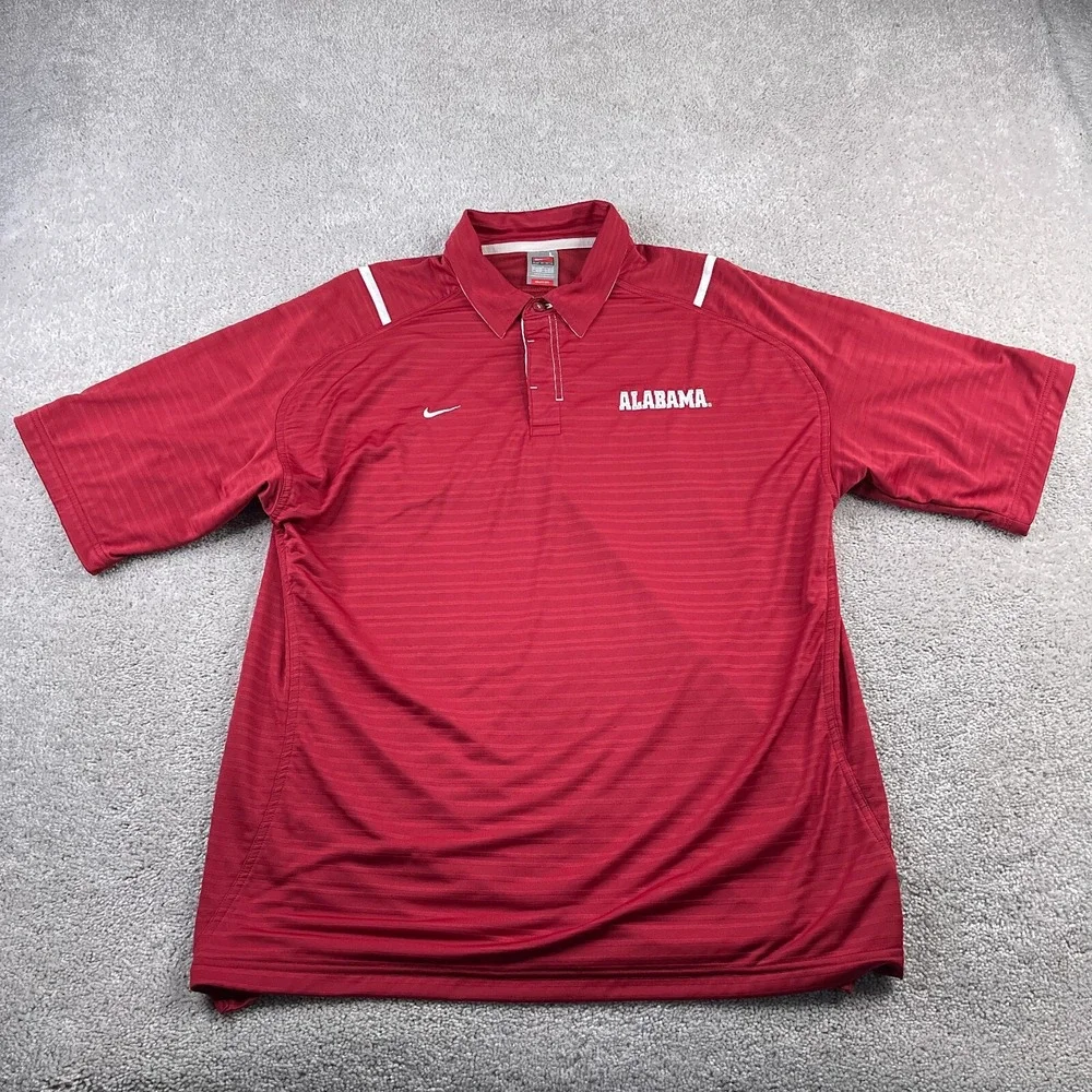 Alabama Crimson Tide‎ Polo Shirt Mens Large Red Nike Team Fit Dry Performance